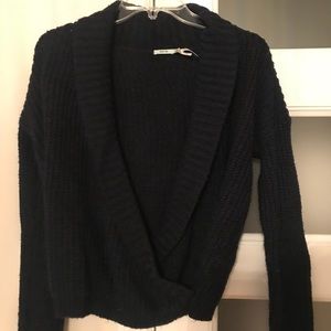 cable knit navy sweater